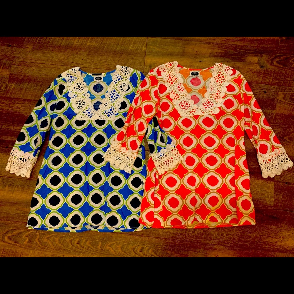 Two MudPie Tunic Length Tops